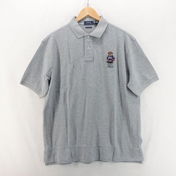 Polo Ralph Lauren Men's Slim Fit Polo Bear Polo Shirt Gray XXL - Picture 2 of 12